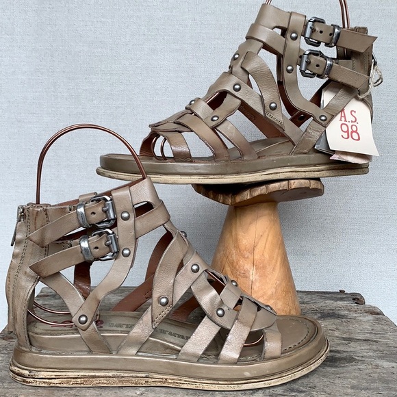 A.S.98 AS98 Payne NEW Gladiator Strappy Ankle Buckle Zip Wedge Platform Sandals - Picture 9 of 13